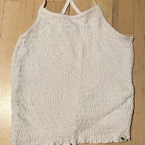 Abercrombie White Ribbed Tank Top